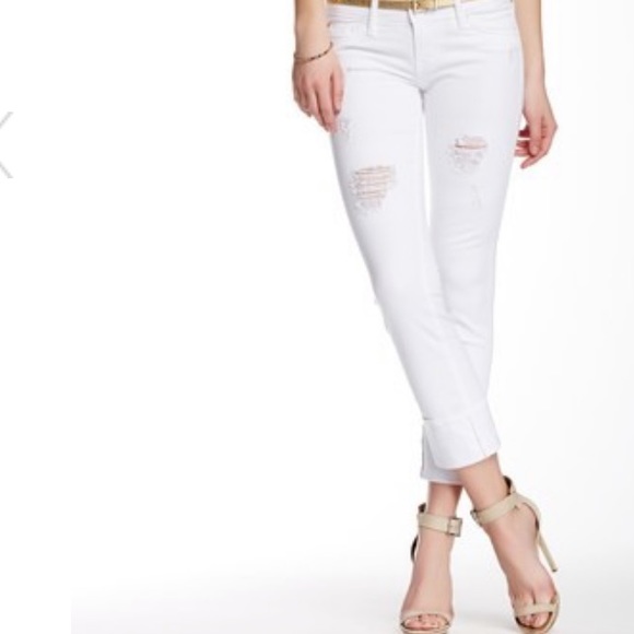 Hudson Jeans Denim - Hudson NWT Ginny crop cuff white distressed jeans